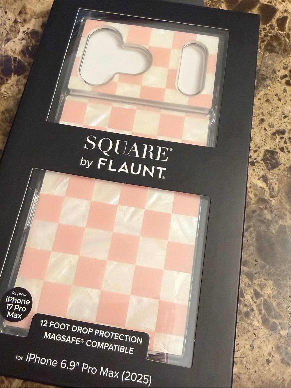 Square by FLAUNT Pink Checker iPhone 17 Pro Max Case